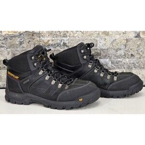 CAT Threshold Work Boots Waterproof Soft Toe Lace Up Black P74129 Men's 10.5 M